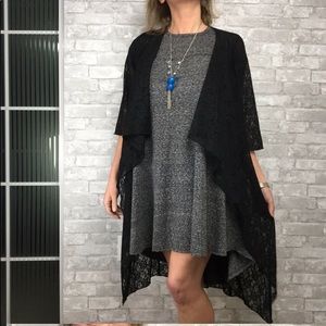 LuLaRoe Shirley black lace size L NWT